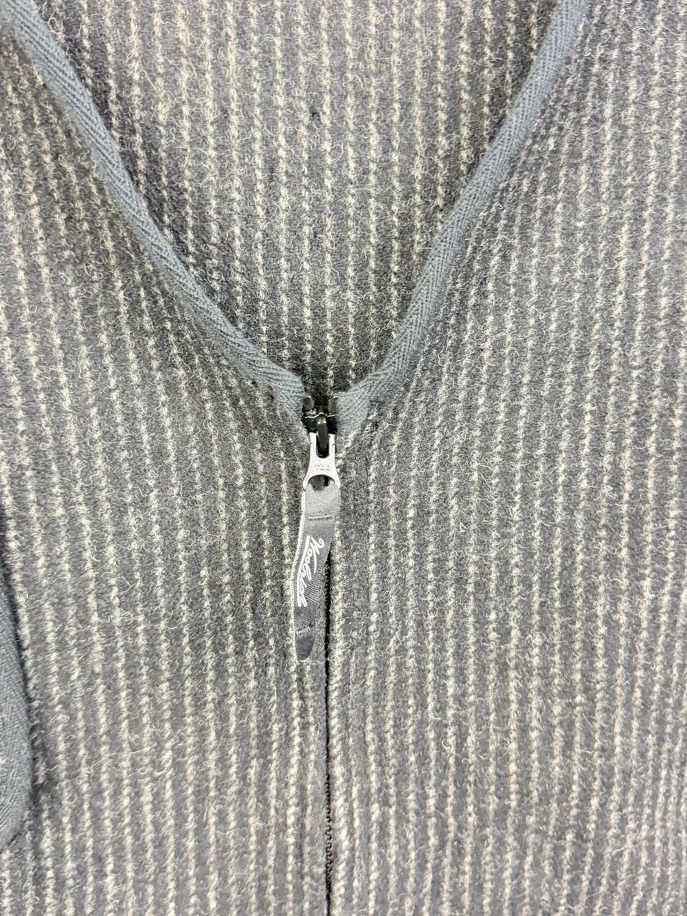 Woolrich Wool VTG Blend UNISEX Black Pinstripe Adjustable Zip-Up Vest Size XXL